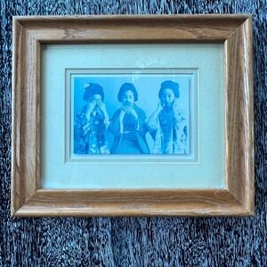 See No Evil, Hear No Evil, Speak No‎ Evil monochromatic framed